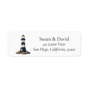  Lighthouse Coastal Nautical Return Address Label