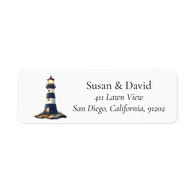  Lighthouse Coastal Nautical Return Address Label (Front)