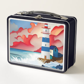 Lighthouse Collection Metal Lunch Box