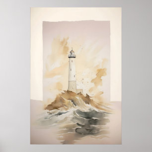 Lighthouse, Digital Print, Minimalist Printable Poster