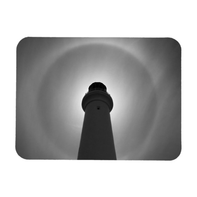 Lighthouse Effect - black and white Magnet (Horizontal)