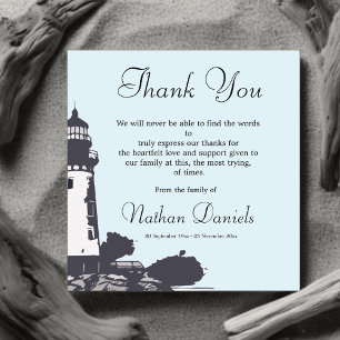 Lighthouse Funeral Thank You Cards