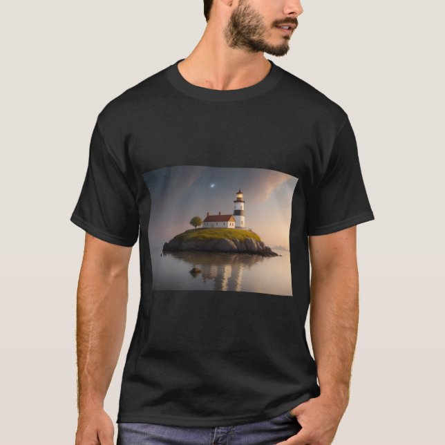 Lighthouse Glow by the Sea Print Tee (Front)