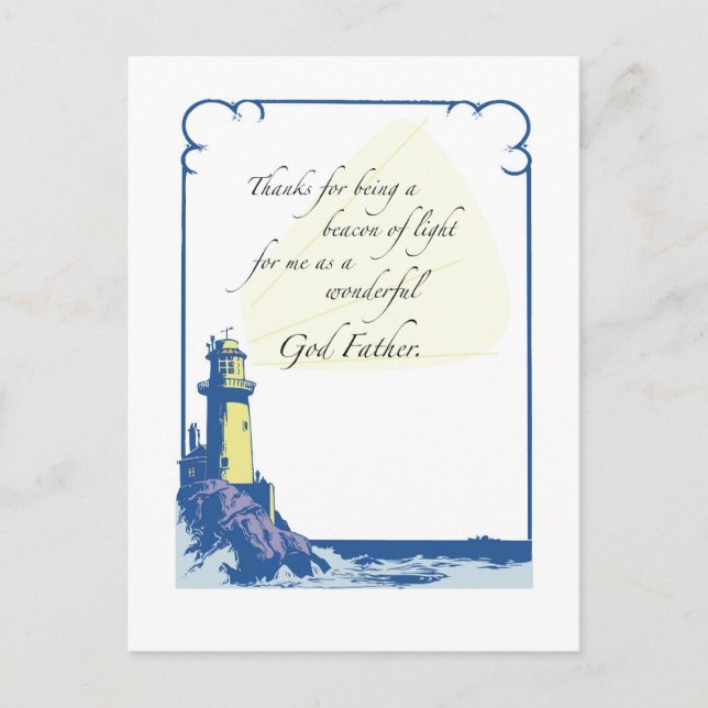 Lighthouse God Father, Father's Day Postcard (Front)