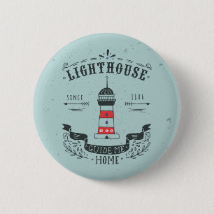 Lighthouse Guide Me Home Poster 6 Cm Round Badge