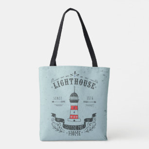 Lighthouse Guide Me Home Poster Tote Bag