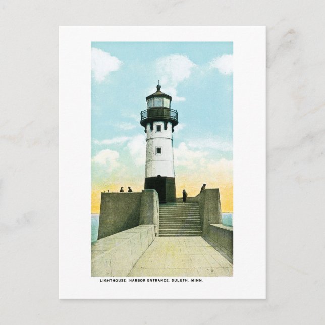 Lighthouse, Harbour Entrance, Duluth, Minnesota Postcard (Front)