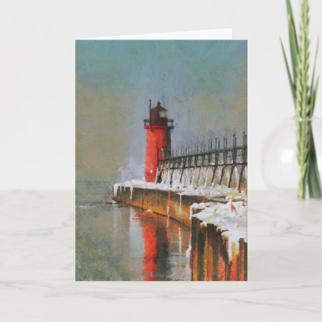 Lighthouse House Greeting Card (Front)