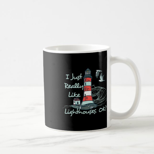 Lighthouse I Just Really Like Lighthouses Seaside  Coffee Mug (Right)