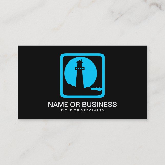 lighthouse icon business card (Front)