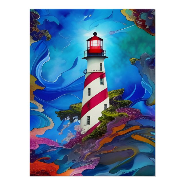 Lighthouse in a Storm  Poster (Front)