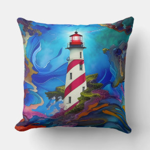 Lighthouse in a Storm Poster Cushion