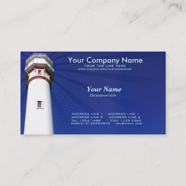lighthouse in blue background business card (Front)