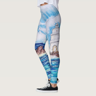 Lighthouse in Blue Leggings