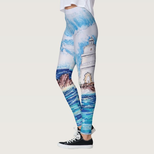 Lighthouse in Blue Leggings (Left)
