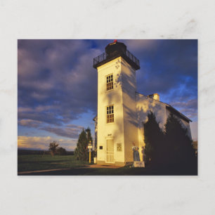 Lighthouse in Escanaba UP Michigan Postcard
