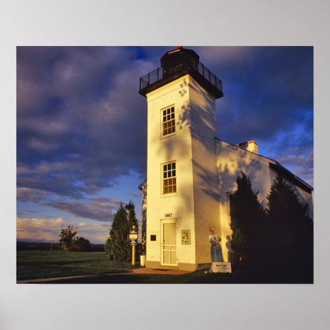Lighthouse in Escanaba UP Michigan Poster (Front)