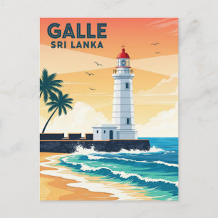 Lighthouse in Galle Sri Lanka Travel Postcard