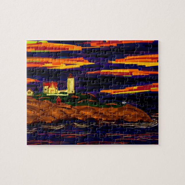 lighthouse in Maine Jigsaw Puzzle (Horizontal)