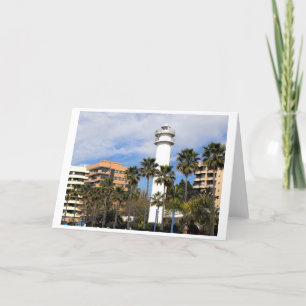 Lighthouse in Marbella, Spain Holiday Card