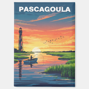 Lighthouse in Pascagoula Mississippi Magnet