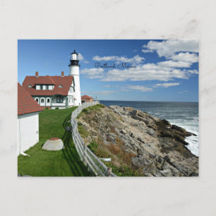 Lighthouse in Portland Maine Postcard