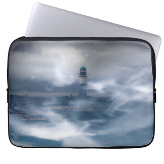 Lighthouse in the storm - Baltic Sea  Laptop Sleeve