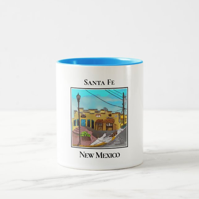 Lighthouse in Town, South Haven, Michigan Two-Tone Coffee Mug (Center)