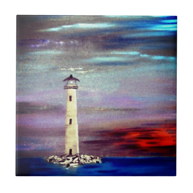 Lighthouse Island Ceramic Tile (Front)