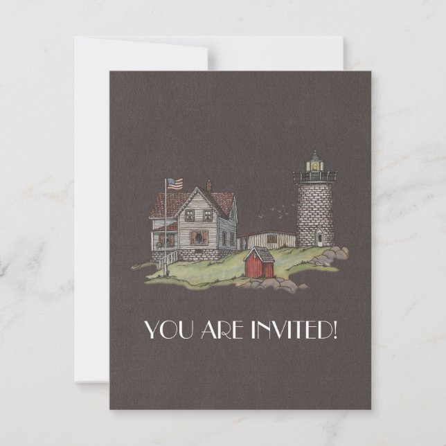 Lighthouse & Keepers House Invitation (Front)