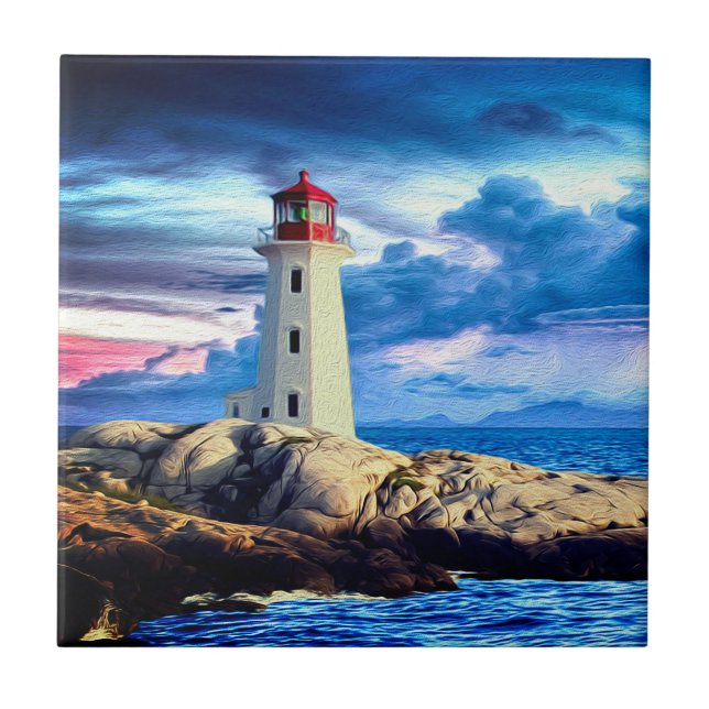Lighthouse L - Small Ceramic Tile (Front)
