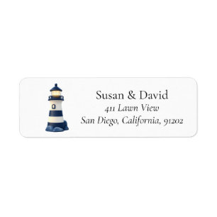  Lighthouse Maritime Nautical Return Address Label