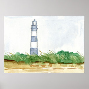 Lighthouse Morris Island South Carolina Winter Poster