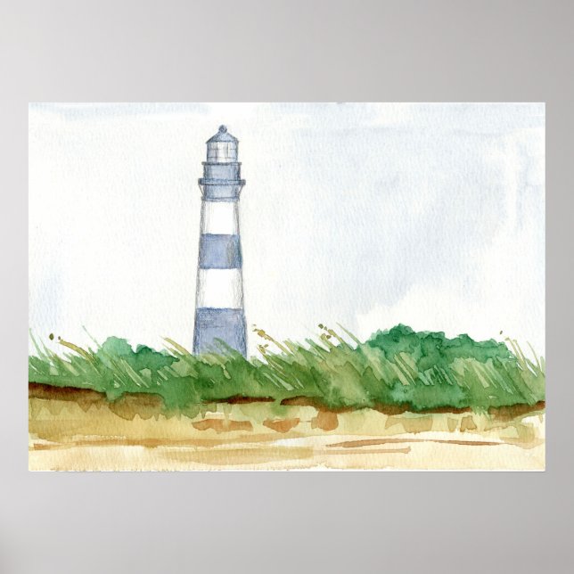 Lighthouse Morris Island South Carolina Winter Poster (Front)