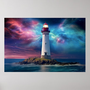 Lighthouse Nature World Fantastic Landscape Image Poster