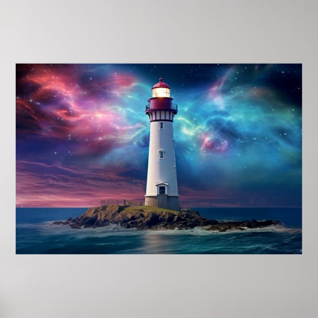 Lighthouse Nature World Fantastic Landscape Image Poster (Front)