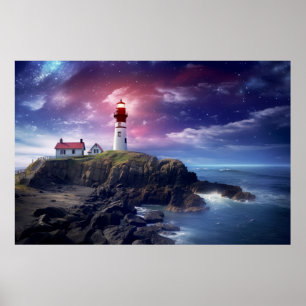 Lighthouse Nature World Fantastic Landscape Image Poster