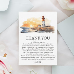 Lighthouse Nautical Beach Theme Bridal Shower Thank You Card