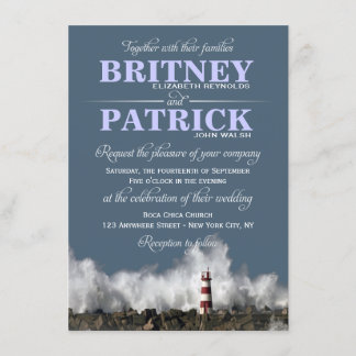 Lighthouse Nautical Themed Wedding Invitations