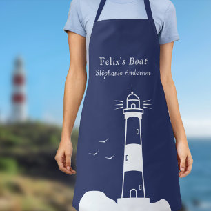 Lighthouse Navy Blue Apron