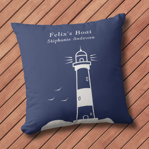 Lighthouse Navy Blue Cushion