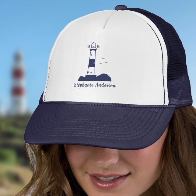 Lighthouse Navy Blue Trucker Hat (Lighthouse Navy Blue Cap)