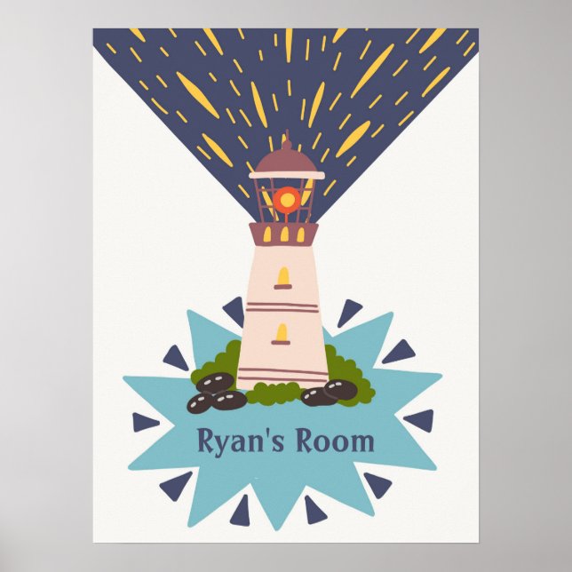 Lighthouse Nursery Kids Wall Art (Front)