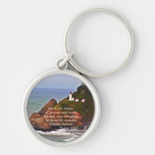 Lighthouse Ocean Sea Christian Creationarts Key Ring