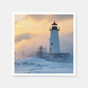 Lighthouse Ocean Sea Nature Marine Coastline Shore Napkin