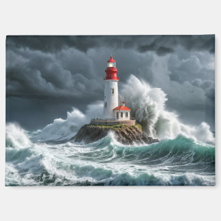 Lighthouse Ocean Storm Majestic Powerful Wave Magnet