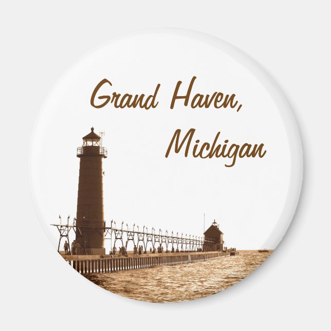 lighthouse of grand haven michigan magnet (Front)