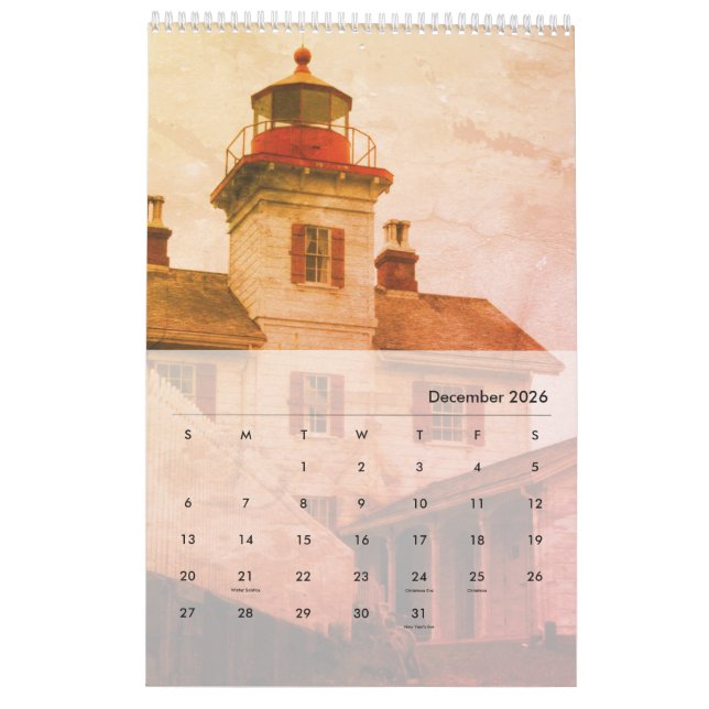 Lighthouse of Oregon & Washington Calendar (Dec 2026)