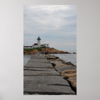 Lighthouse on a cloudy day poster