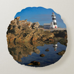 Lighthouse on Cape Recife Round Cushion